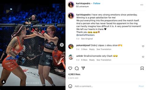 karina pedro flash crowd|Two MMA fighters surprise crowd as they kiss during pre